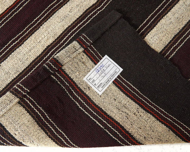 Brown Turkish Kilim Rug 6'10" x 11'2" Flat-Weave | No. VR92177