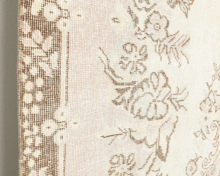 Beige Turkish Oushak Rug 8' 8" x 5' 7" Hand-Knotted | No. VR92296