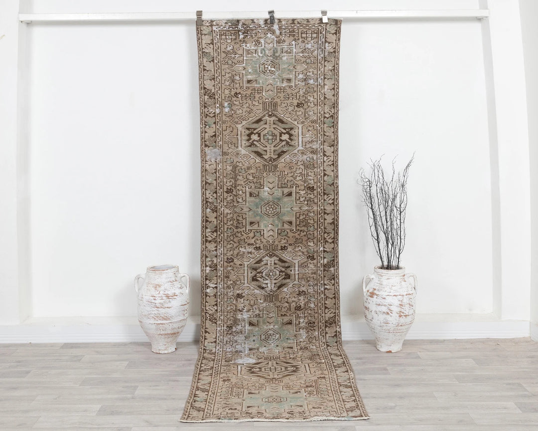 Multicolor Turkish Oushak Rug 2'11" x 10'2" Hand-Knotted | No. VR92397