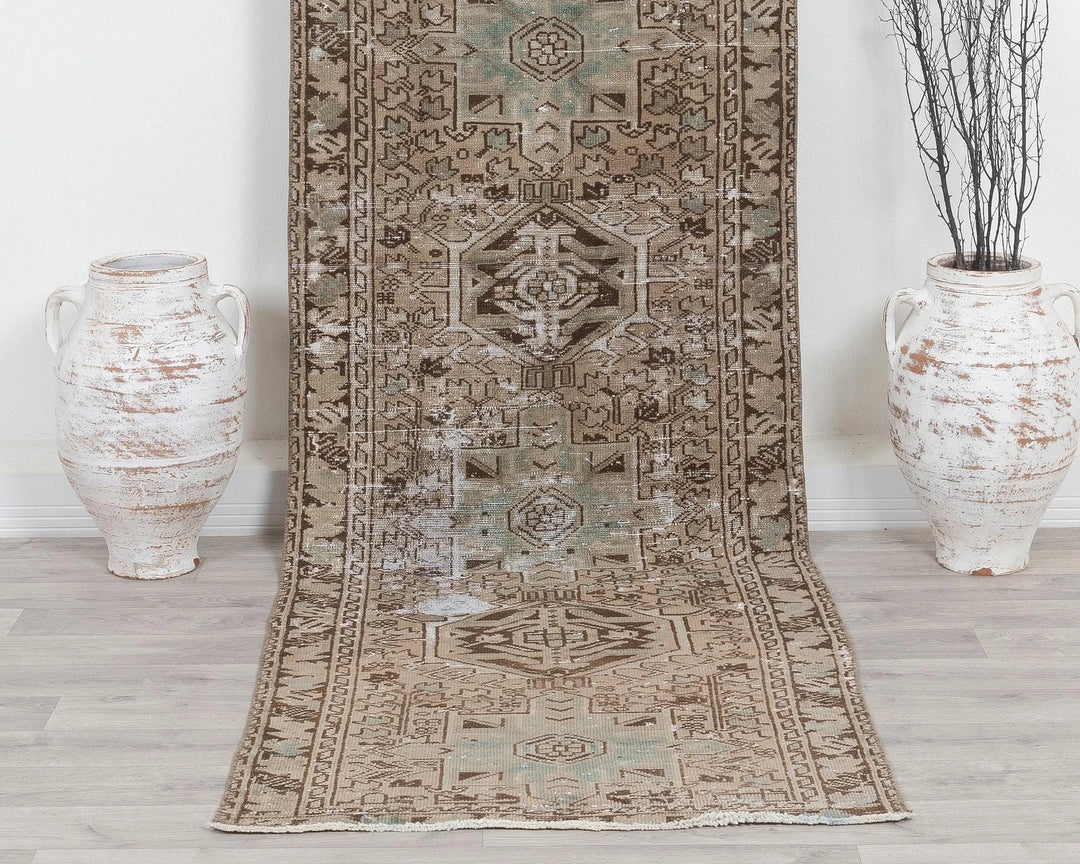 Multicolor Turkish Oushak Rug 2'11" x 10'2" Hand-Knotted | No. VR92397