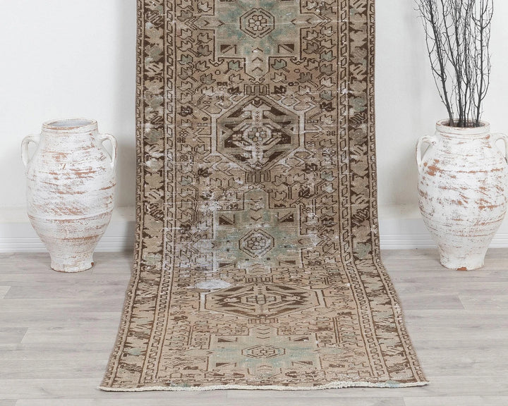 Multicolor Turkish Oushak Rug 2'11" x 10'2" Hand-Knotted | No. VR92397