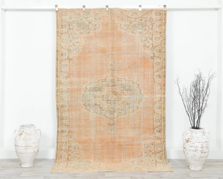 Orange Turkish Oushak Rug 5' 11" x 10' Hand-Knotted | No. VR92420