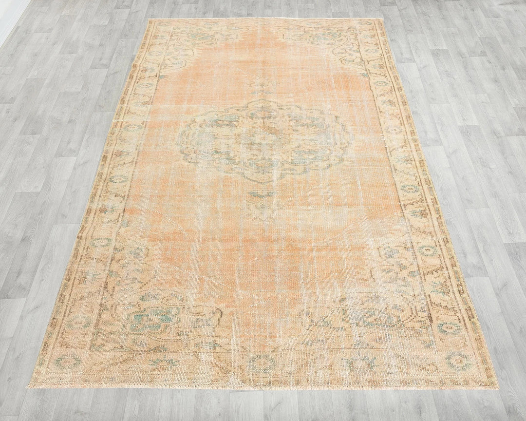Orange Turkish Oushak Rug 5' 11" x 10' Hand-Knotted | No. VR92420