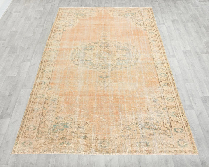 Orange Turkish Oushak Rug 5' 11" x 10' Hand-Knotted | No. VR92420