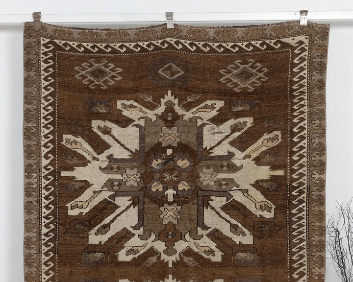 Beige Turkish Oushak Rug 4'10" x 7'9" Hand-Knotted | No. VR92435