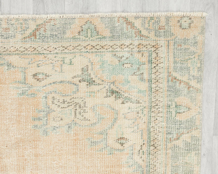 Beige Turkish Oushak Rug 5' 11" x 9' 5" Hand-Knotted | No. VR92591