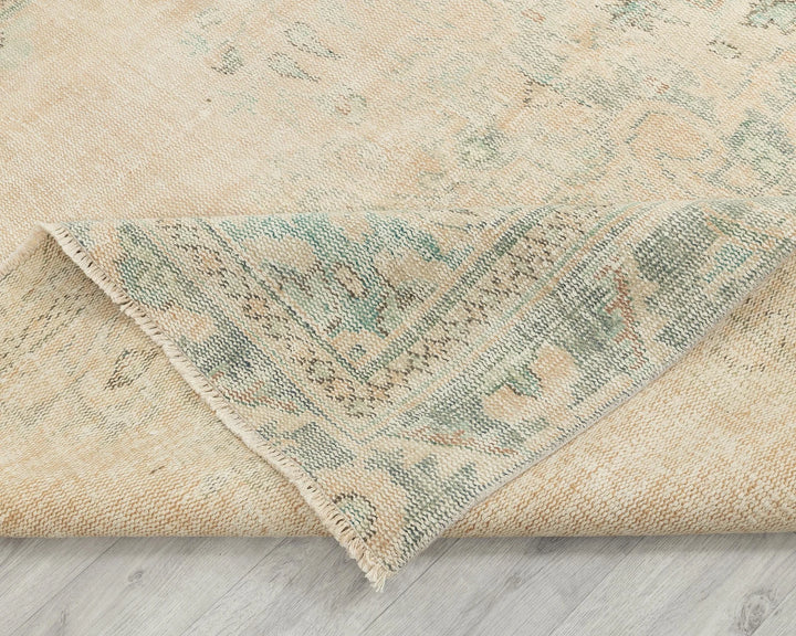 Beige Turkish Oushak Rug 5' 11" x 9' 5" Hand-Knotted | No. VR92591