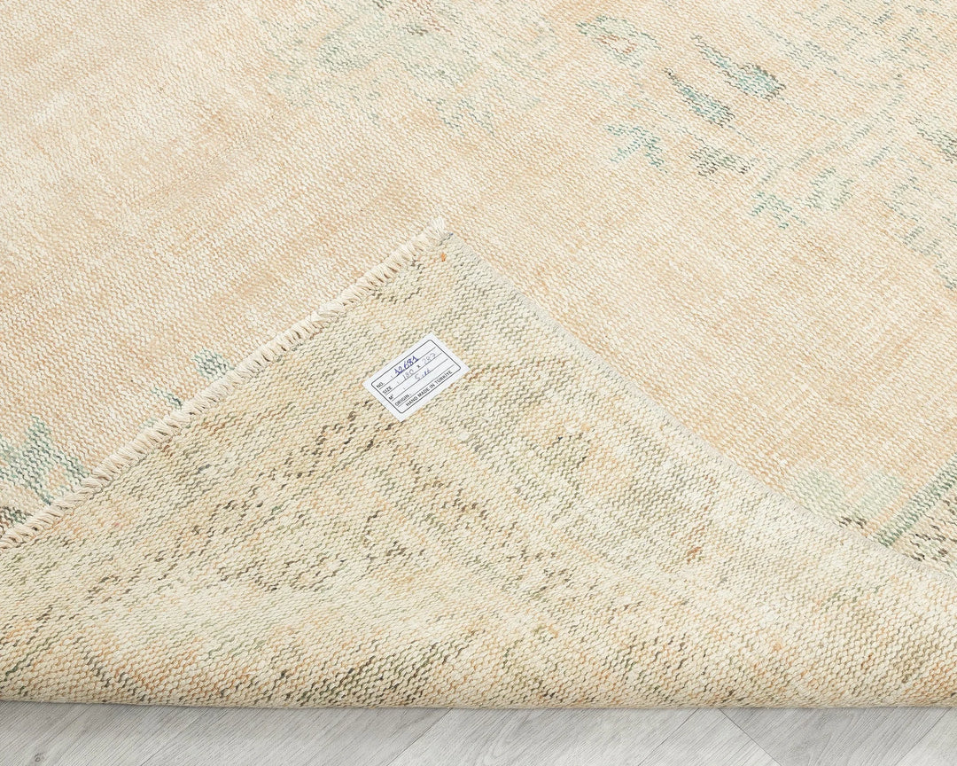 Beige Turkish Oushak Rug 5' 11" x 9' 5" Hand-Knotted | No. VR92591