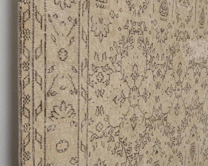 Beige Turkish Oushak Rug 6' 3" x 10' Hand-Knotted | No. VR92677