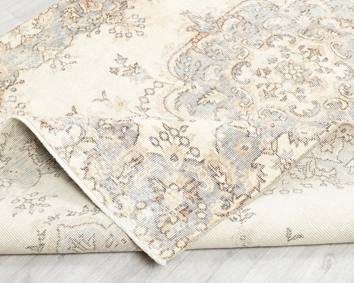 Beige Turkish Oushak Rug 8' 2" x 4' 11" Hand-Knotted | No. VR92834