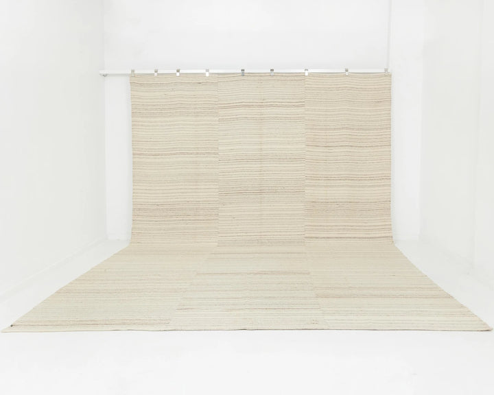 Beige Turkish Kilim Rug 10' 2" x 13' 5" Flat-Weave | No. VR92908
