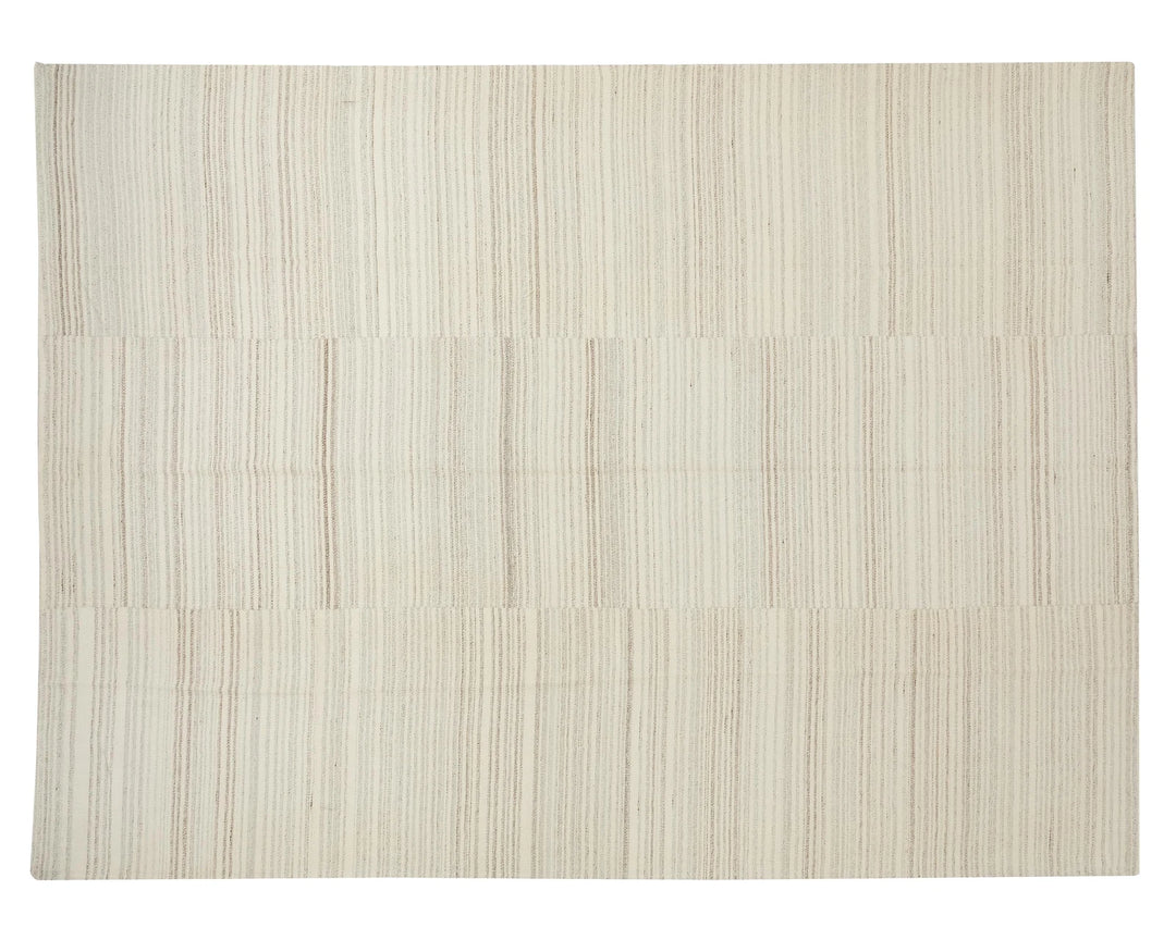Beige Turkish Kilim Rug 10' 2" x 13' 5" Flat-Weave | No. VR92908
