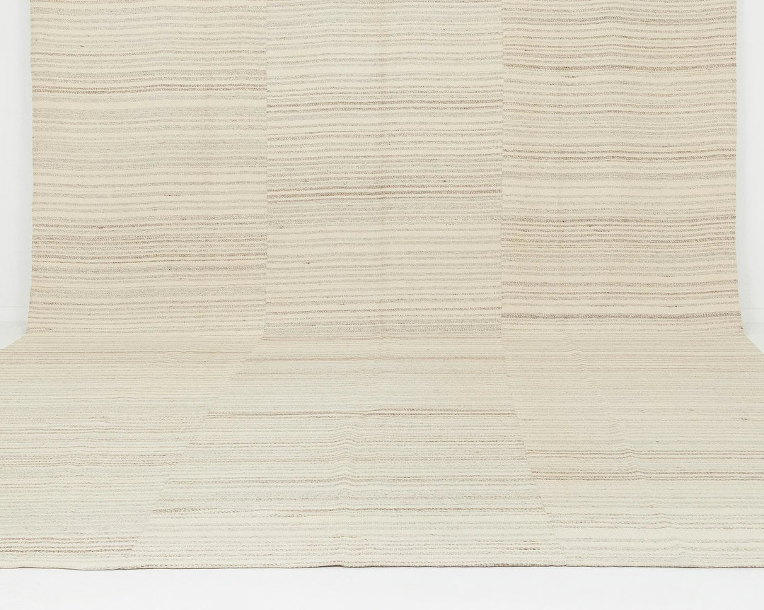 Beige Turkish Kilim Rug 10' 2" x 13' 5" Flat-Weave | No. VR92908