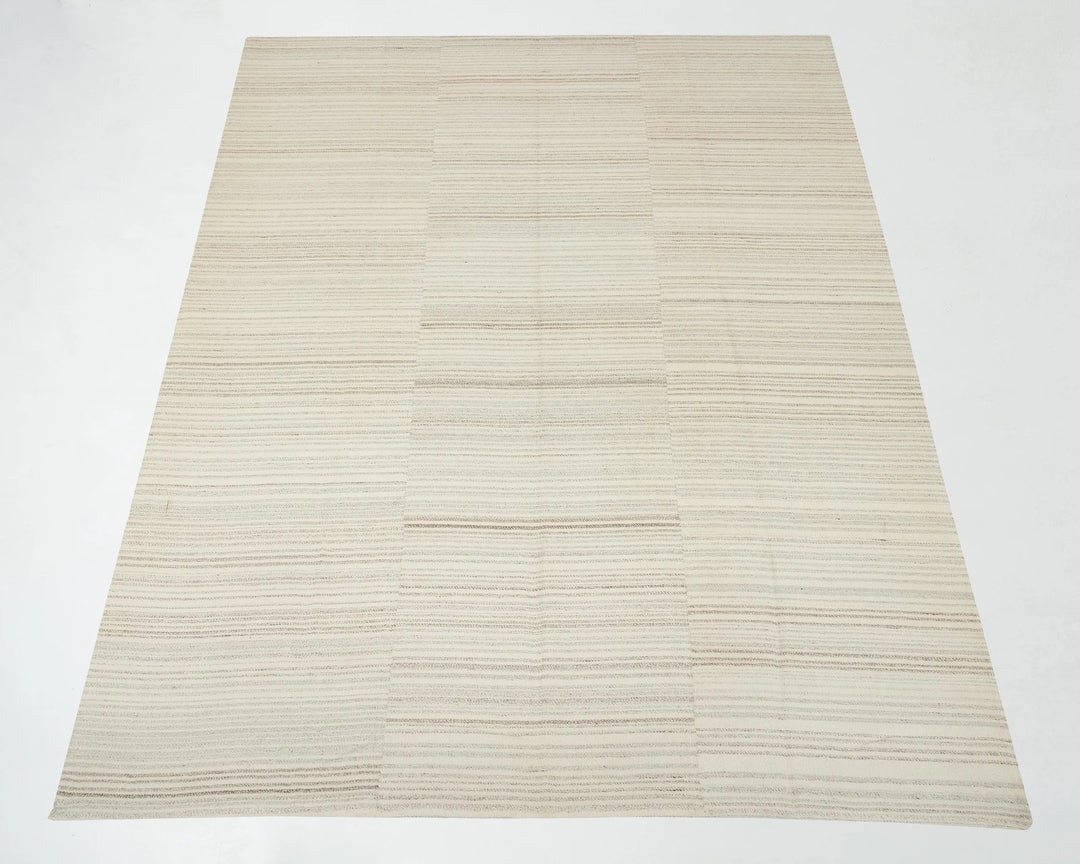 Beige Turkish Kilim Rug 10' 2" x 13' 5" Flat-Weave | No. VR92908