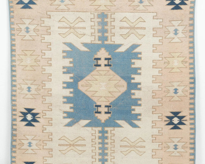 Blue Turkish Oushak Rug 3' 11" x 7' 1" Hand-Knotted | No. VR92934