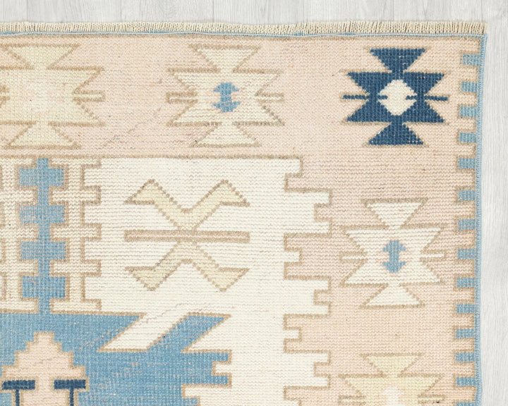 Blue Turkish Oushak Rug 3' 11" x 7' 1" Hand-Knotted | No. VR92934