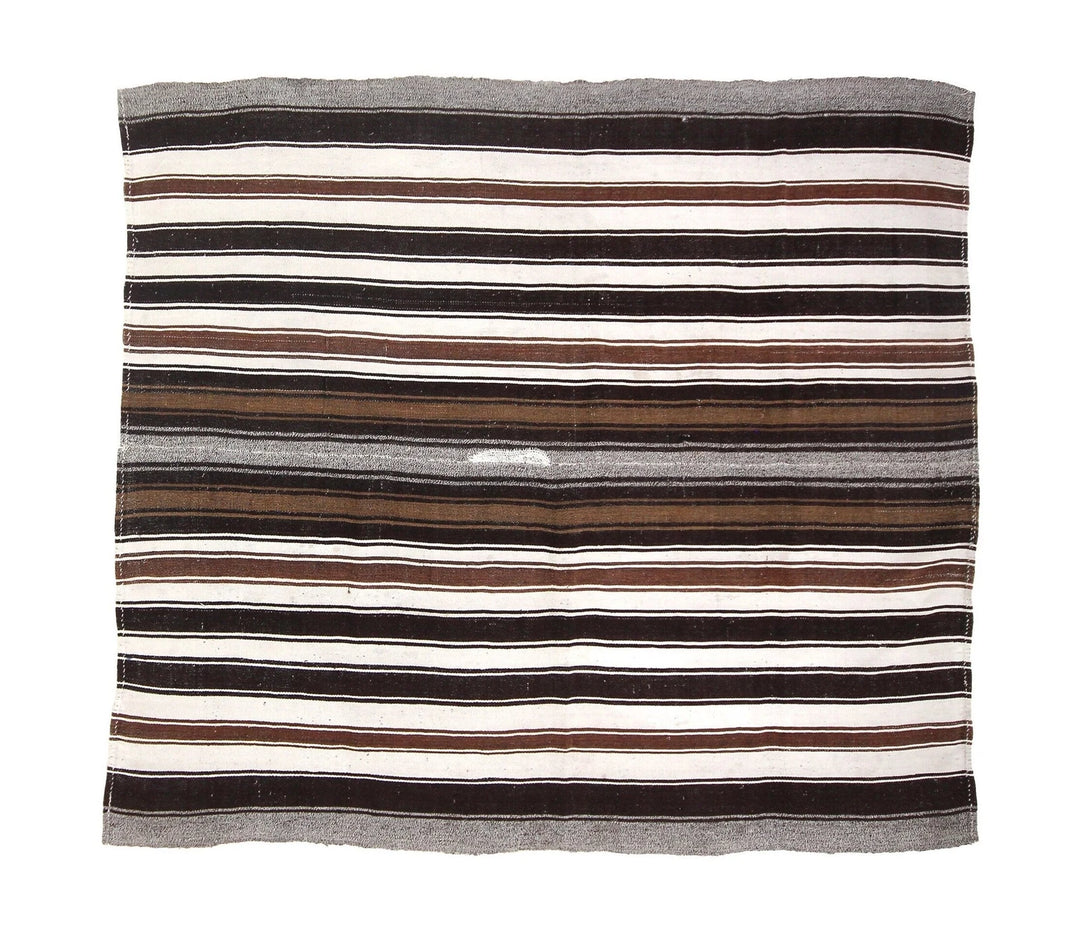 Multicolor Turkish Kilim Rug 6'7" x 7'3" Flat-Weave | No. VR92948