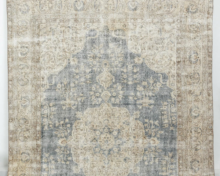 Blue Turkish Vintage Rug 6'11" x 10'4" Hand-Knotted | No. VR93229