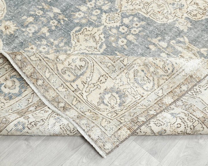 Blue Turkish Vintage Rug 6'11" x 10'4" Hand-Knotted | No. VR93229