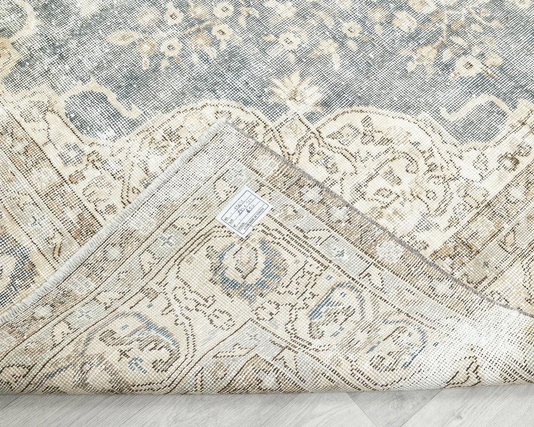 Blue Turkish Vintage Rug 6'11" x 10'4" Hand-Knotted | No. VR93229