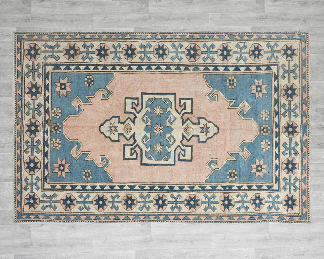 Multicolor Turkish Oushak Rug 8' 2" x 5' 7" Hand-Knotted | No. VR93235