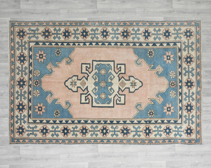Multicolor Turkish Oushak Rug 8' 2" x 5' 7" Hand-Knotted | No. VR93235