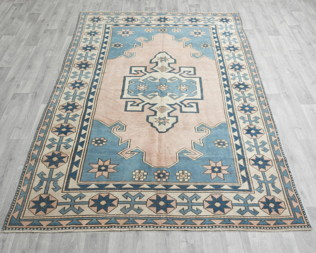 Multicolor Turkish Oushak Rug 8' 2" x 5' 7" Hand-Knotted | No. VR93235