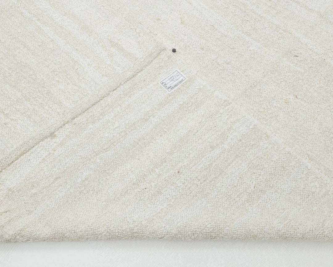 Ivory Turkish Kilim Rug 8'10" x 11'4" Flat-Weave | No. VR93237