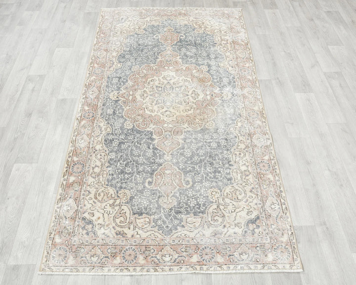 Blue Turkish Oushak Rug 3' 8" x 6' 10" Hand-Knotted | No. VR93331