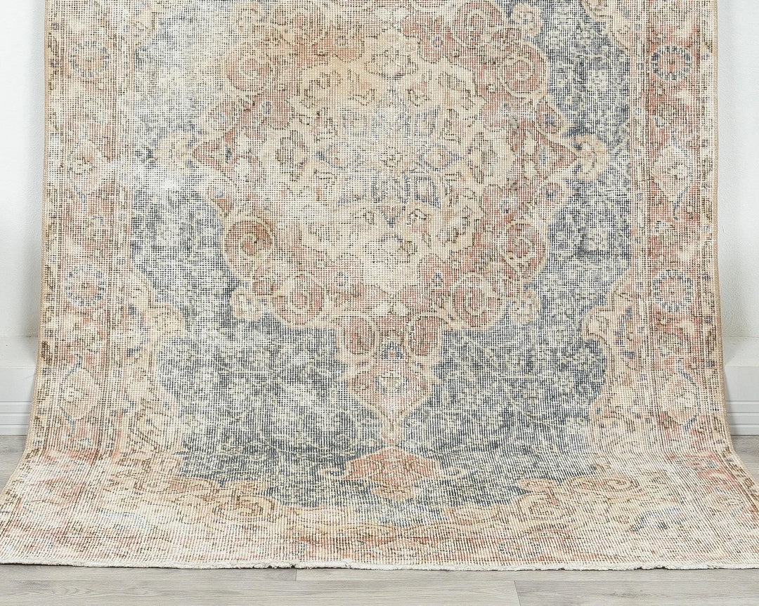 Blue Turkish Oushak Rug 3' 8" x 6' 10" Hand-Knotted | No. VR93331