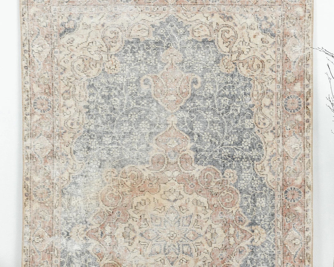 Blue Turkish Oushak Rug 3' 8" x 6' 10" Hand-Knotted | No. VR93331