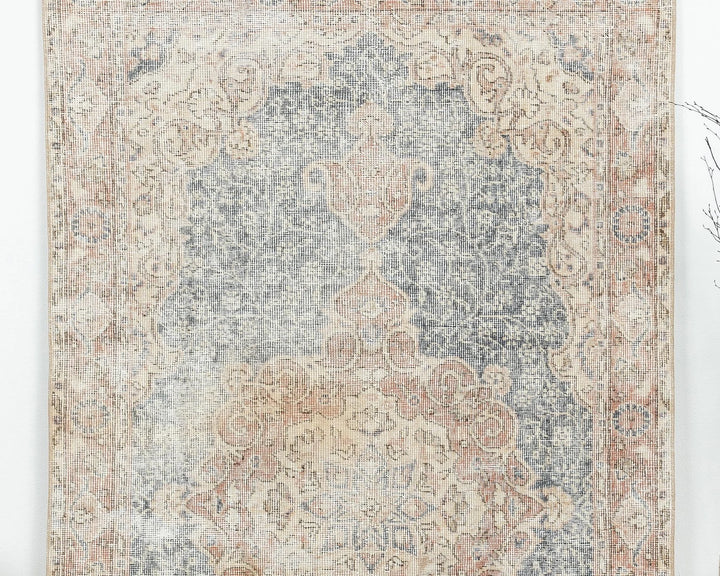 Blue Turkish Oushak Rug 3' 8" x 6' 10" Hand-Knotted | No. VR93331