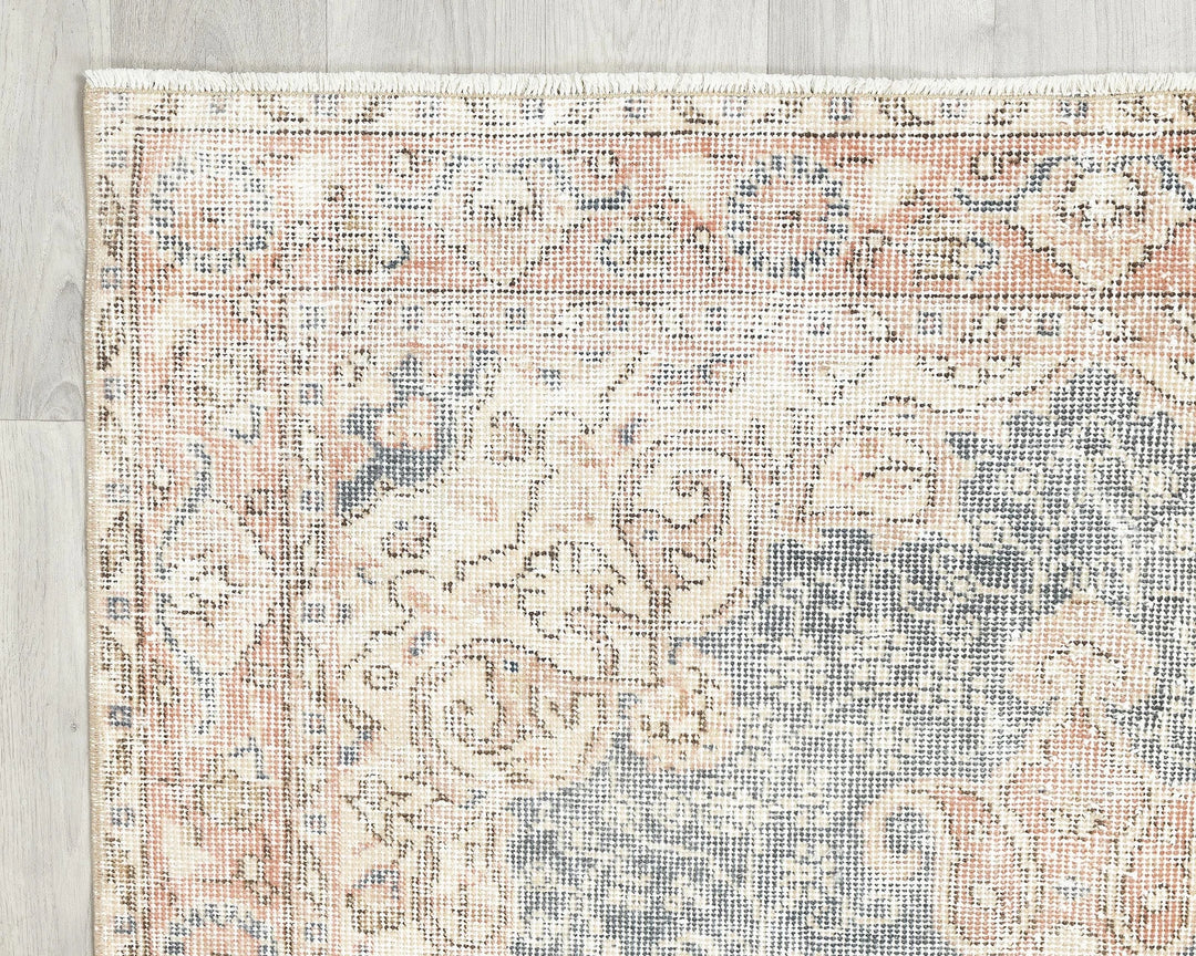 Blue Turkish Oushak Rug 3' 8" x 6' 10" Hand-Knotted | No. VR93331