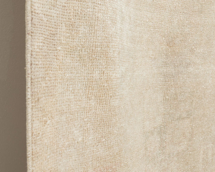 Beige Turkish Oushak Rug 3' 1" x 11' 6" Hand-Knotted | No. VR93347
