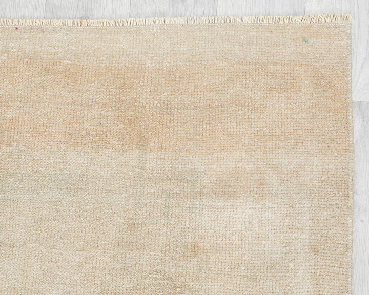 Beige Turkish Oushak Rug 3' 1" x 11' 6" Hand-Knotted | No. VR93347