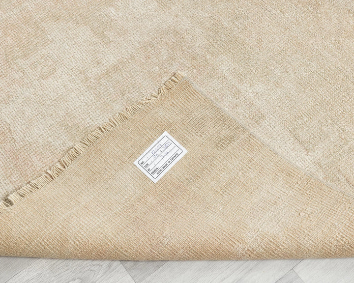 Beige Turkish Oushak Rug 3' 1" x 11' 6" Hand-Knotted | No. VR93347