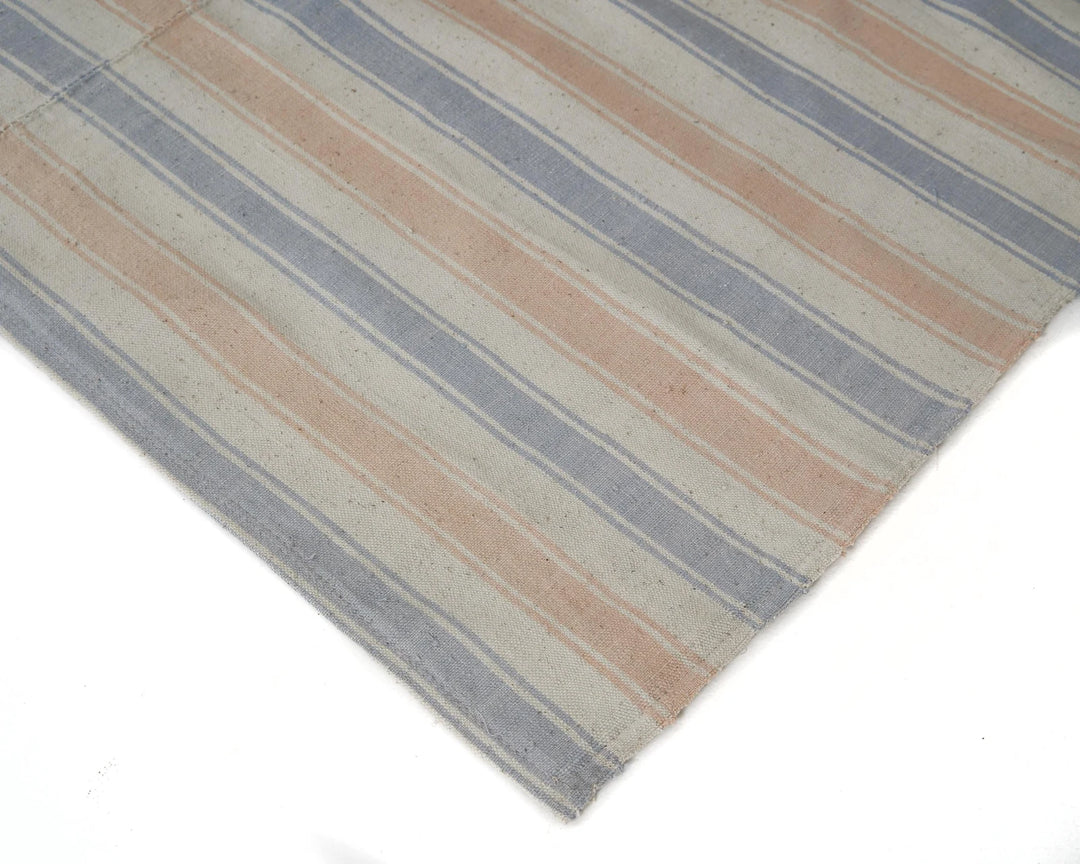 Multicolor Turkish Kilim Rug 5'5" x 10'1" Flat-Weave border