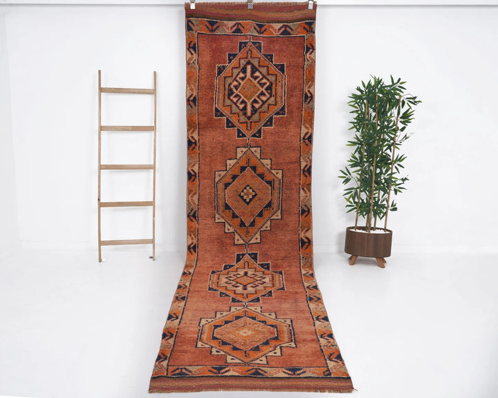 Multicolor Turkish Oushak Rug 3' 2" x 11' 8" Hand-Knotted | No. VR93779