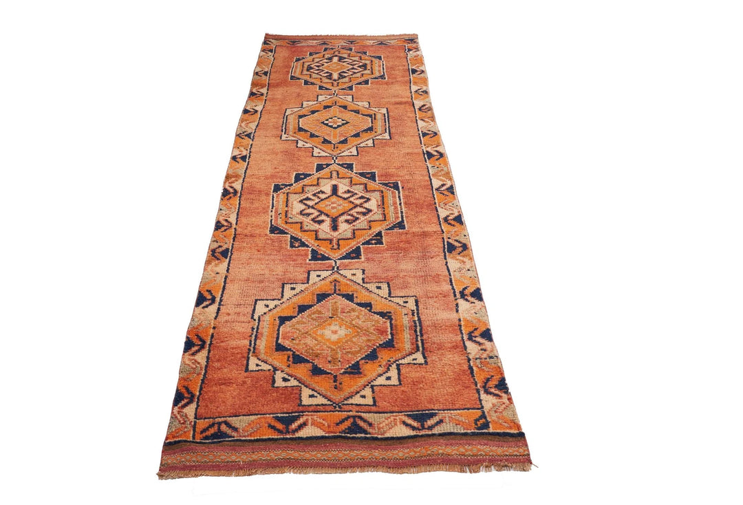 Multicolor Turkish Oushak Rug 3' 2" x 11' 8" Hand-Knotted | No. VR93779