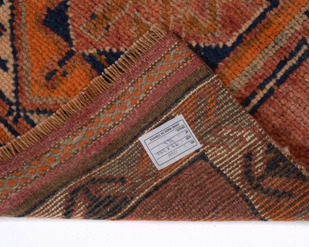 Multicolor Turkish Oushak Rug 3' 2" x 11' 8" Hand-Knotted | No. VR93779