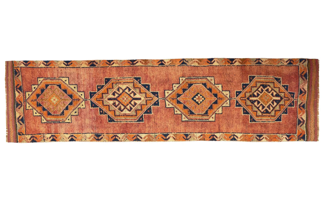 Multicolor Turkish Oushak Rug 3' 2" x 11' 8" Hand-Knotted | No. VR93779