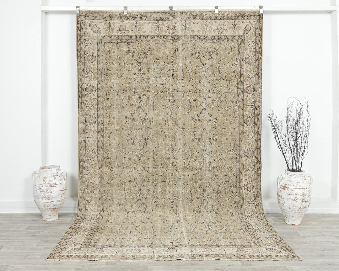 Multicolor Turkish Oushak Rug 6'3" x 10'2" Hand-Knotted | No. VR93810