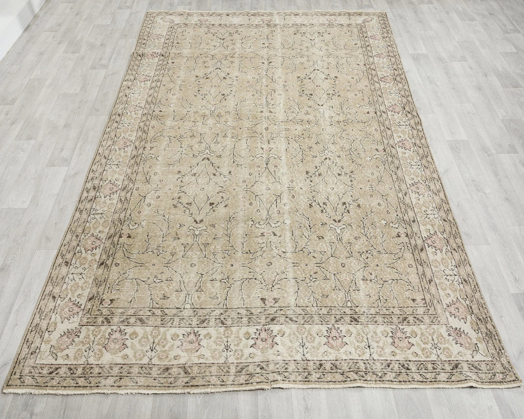 Multicolor Turkish Oushak Rug 6'3" x 10'2" Hand-Knotted | No. VR93810