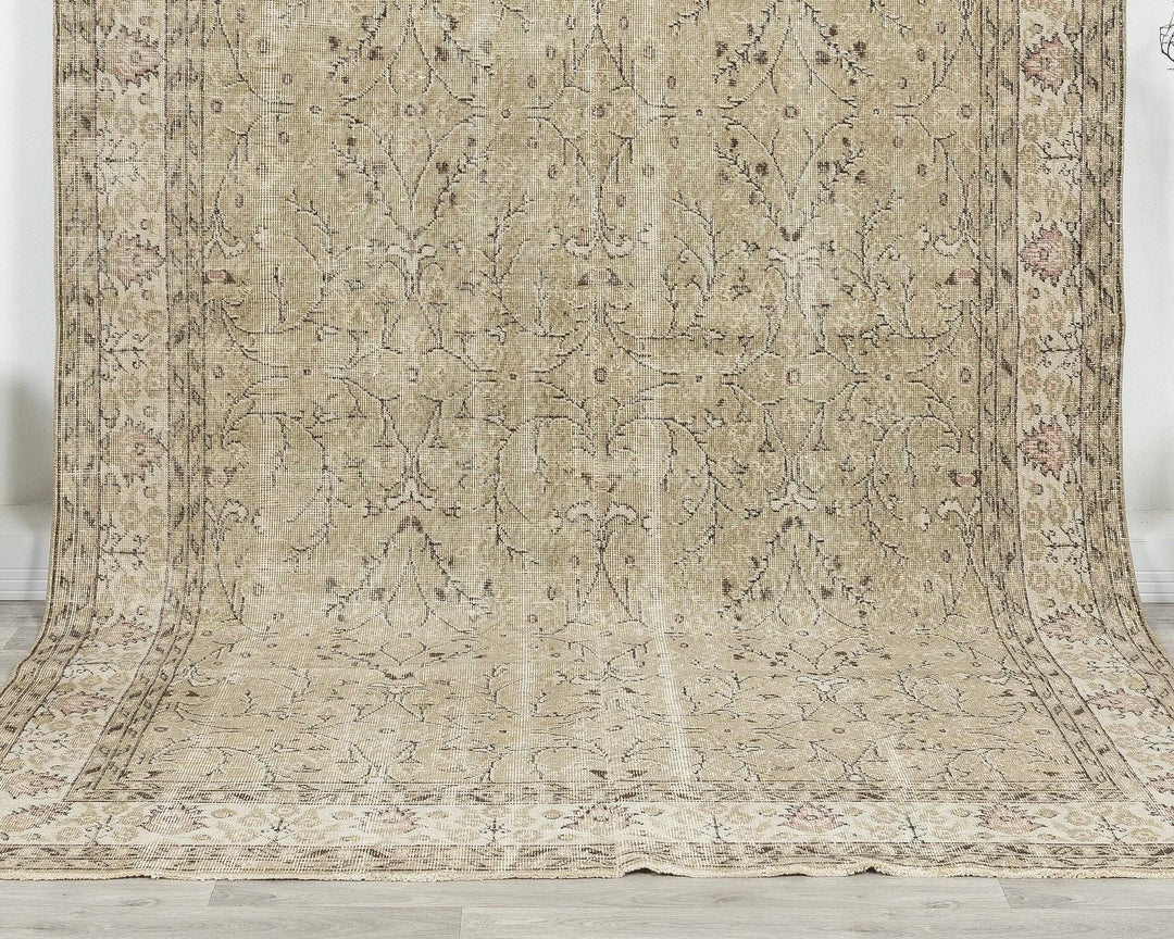 Multicolor Turkish Oushak Rug 6'3" x 10'2" Hand-Knotted | No. VR93810