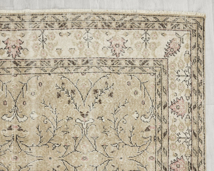 Multicolor Turkish Oushak Rug 6'3" x 10'2" Hand-Knotted | No. VR93810