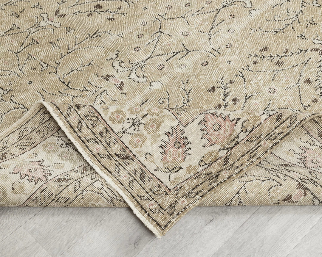 Multicolor Turkish Oushak Rug 6'3" x 10'2" Hand-Knotted | No. VR93810