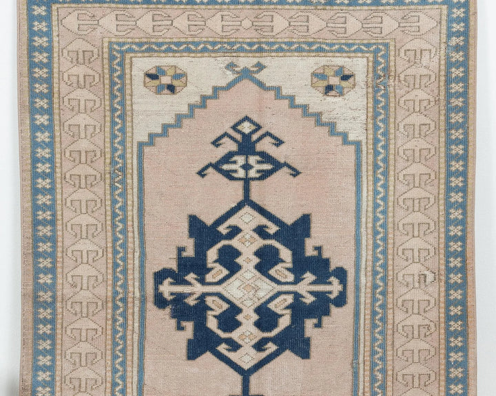 Beige Turkish Oushak Rug 4' 1" x 6' 1" Hand-Knotted | No. VR93814