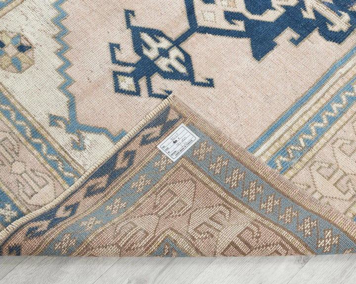 Beige Turkish Oushak Rug 4' 1" x 6' 1" Hand-Knotted | No. VR93814