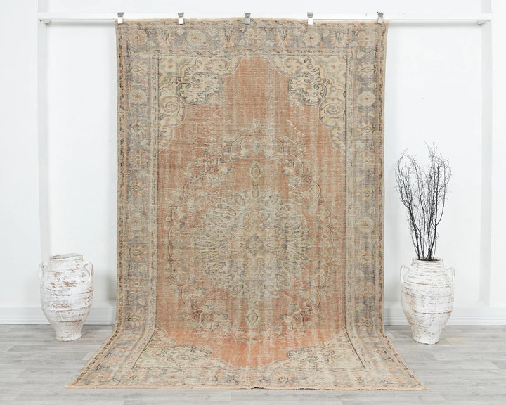 Multicolor Turkish Oushak Rug 5' 11" x 9' 7" Hand-Knotted | No. VR93882