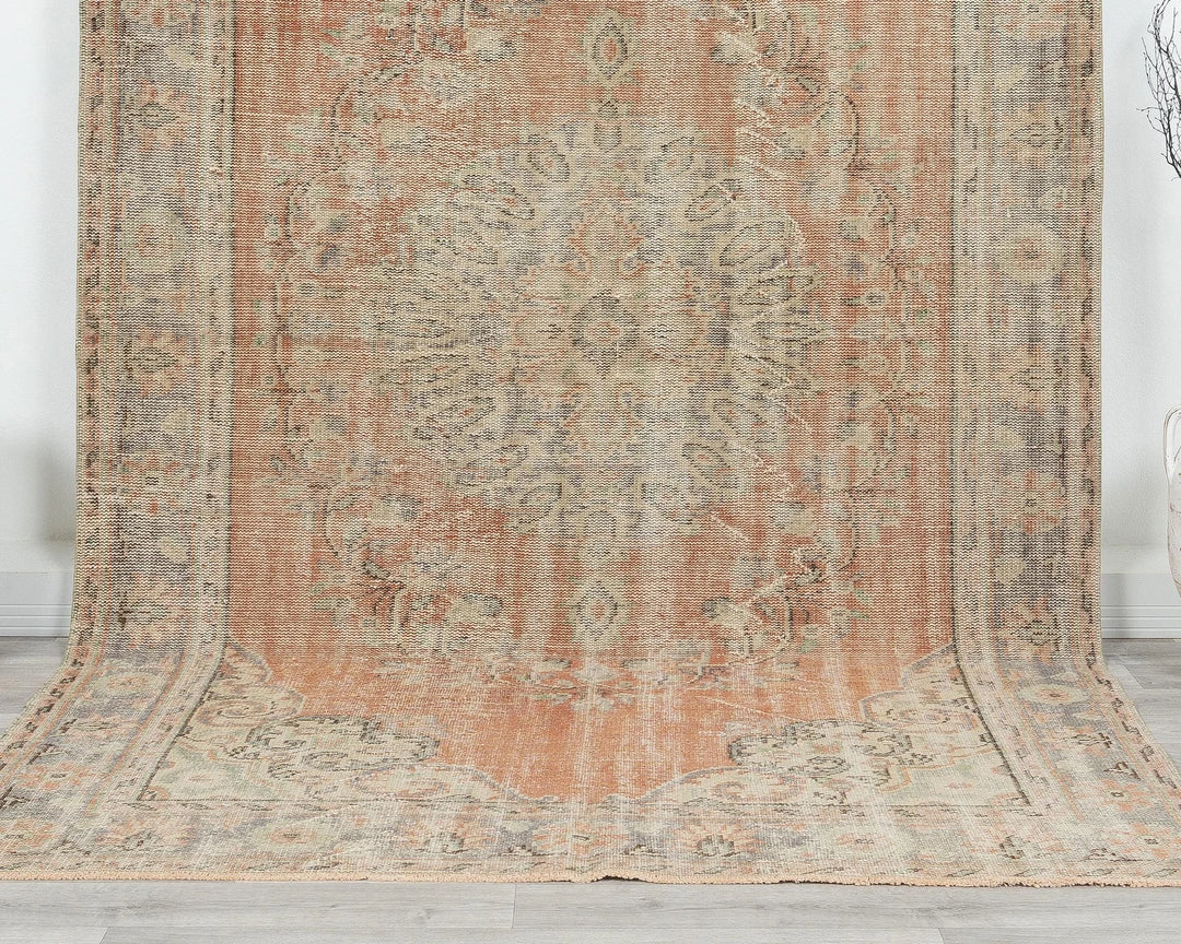 Multicolor Turkish Oushak Rug 5' 11" x 9' 7" Hand-Knotted | No. VR93882